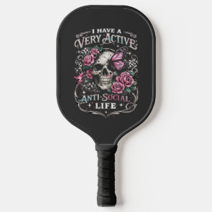 Raquette De Pickleball Crâne de vie très active anti-sociale avec Butte r