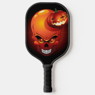 Raquette De Pickleball Crâne d'Halloween et Citrouille