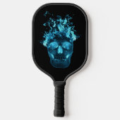 Raquette De Pickleball Crâne d'inflammation du feu bleu (Verso)