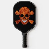 Raquette De Pickleball Crâne et os croisés de feu (Recto)