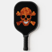 Raquette De Pickleball Crâne et os croisés de feu (Verso)