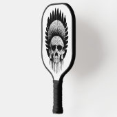 Raquette De Pickleball Crâne indien noir et blanc (Gauche)