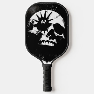 Raquette De Pickleball Crâne noir et blanc