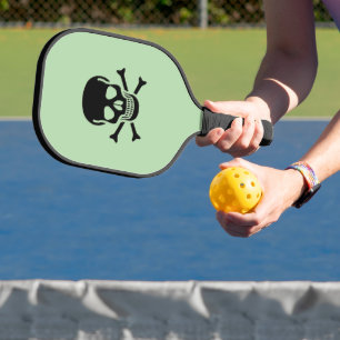 Raquette De Pickleball Crâne noir vert pagaie à bille de pickleball carbo