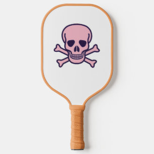 Raquette De Pickleball Crâne rose pagaie blanche et boule de pickleball t