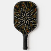 Raquette De Pickleball Creamy Golden Yellows Raked Pattern On Black (Verso)