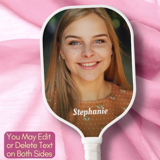 Raquette De Pickleball Create Your Own Custom Photo Elegant Script