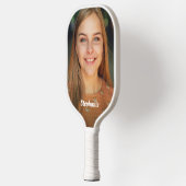 Raquette De Pickleball Create Your Own Custom Photo Elegant Script (Gauche)