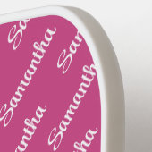 Raquette De Pickleball Créez votre propre nom rose chaud en mosaïque (Détail gauche)