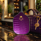 Raquette De Pickleball Crocodile Vivid violet d'élite Faux Monogramme