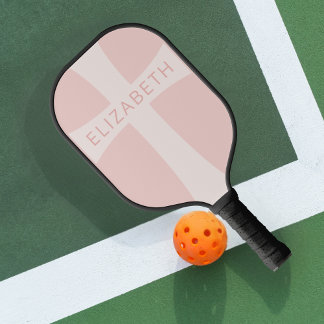 Raquette De Pickleball Croix chrétienne moderne Nom personnalisé Blush Ro
