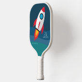 Raquette De Pickleball Crypto Rocket vers la lune avec nom personnalisé (Gauche)