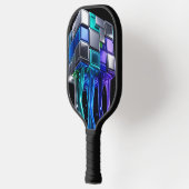 Raquette De Pickleball Cube de puzzle chromé futuriste (Gauche)