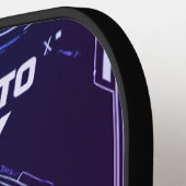 Raquette De Pickleball Custom Brushed Steel Precision Tech Pickleball Pad (Détail gauche)