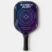 Raquette De Pickleball Custom Brushed Steel Precision Tech Pickleball Pad (Verso)