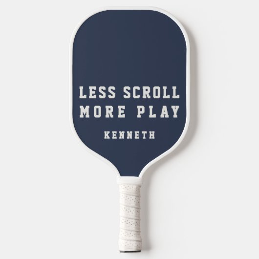 Raquette De Pickleball Custom Funny Navy Blue White Minimalist Modern Men (Recto)