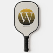 Raquette De Pickleball Custom Initial Sunset Circle (Verso)