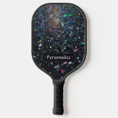 Raquette De Pickleball Custom Iridescent Abstract Stained Glass Pattern (Verso)