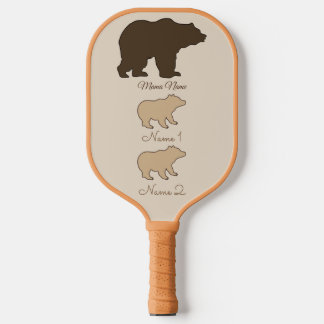 Raquette De Pickleball Custom Mama Bear With 2 Kid Names Mothers Day Gift
