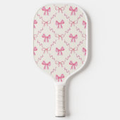Raquette De Pickleball Custom Name Pink Coquette Bow (Recto)