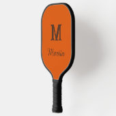 Raquette De Pickleball Custom orang and brown monogram name (Gauche)