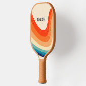 Raquette De Pickleball Custom Retro Rainbow Stripes (Gauche)
