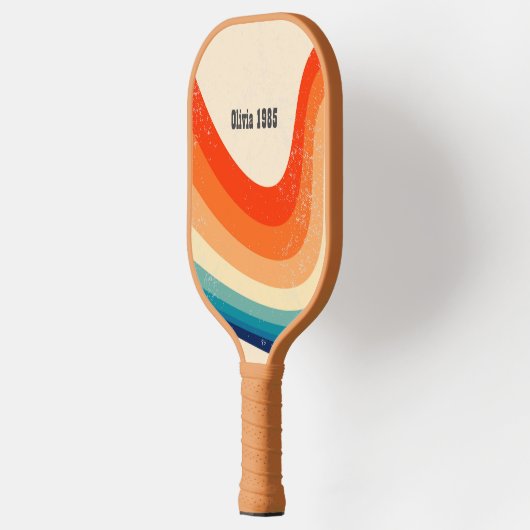 Raquette De Pickleball Custom Retro Rainbow Stripes (Gauche)