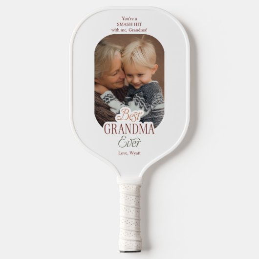 Raquette De Pickleball Custom Text and Photo Best Grandma Ever (Recto)