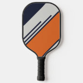 Raquette De Pickleball Customized Retro Stripes in blue orange (Verso)