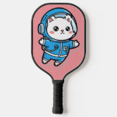 Raquette De Pickleball Cute Astronaut Cat Custom Photo Pickleball Paddle (Verso)
