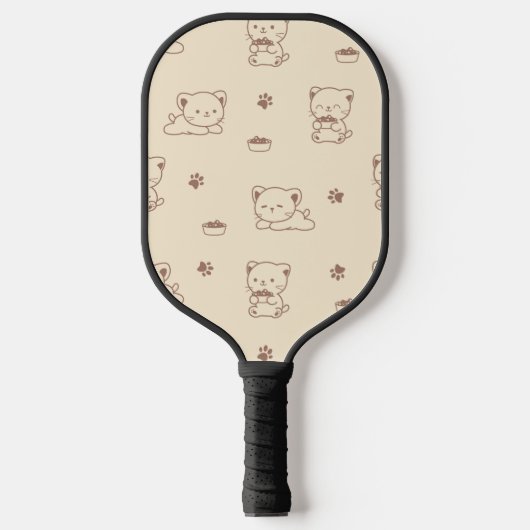 Raquette De Pickleball Cute Beige Cat Pattern (1) (Recto)