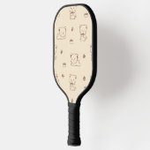 Raquette De Pickleball Cute Beige Cat Pattern (1) (Gauche)