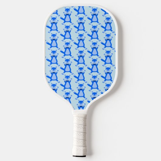 Raquette De Pickleball Cute Blue Baby Boy Fox (Verso)