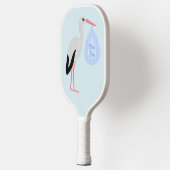 Raquette De Pickleball Cute Blue Baby Boy Stork (Gauche)