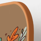 Raquette De Pickleball Cute caricature Thanksgiving dinde et citrouille (Détail gauche)