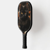 Raquette De Pickleball Cute Chat noir et Fleurs (Gauche)