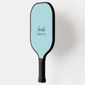 Raquette De Pickleball Cute Chic Blue Monogramme Nom complet (Gauche)