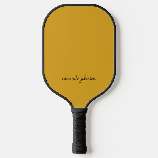 Raquette De Pickleball Cute Chic Mustard Monogramme jaune (Recto)