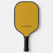 Raquette De Pickleball Cute Chic Mustard Monogramme jaune (Verso)