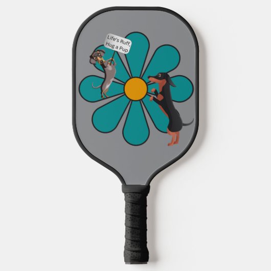 Raquette De Pickleball Cute Dogs and flower (Recto)