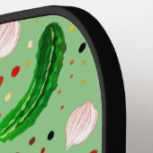 Raquette De Pickleball Cute Fun Pickles Cool Unique Pastel Green Motif (Détail gauche)