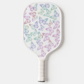 Raquette De Pickleball Cute Girly Butterfly Pastel Rainbow Ajouter Votre  (Verso)