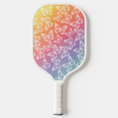 Raquette De Pickleball Cute Girly Butterfly Pastel Rainbow Ajouter Votre  (Verso)