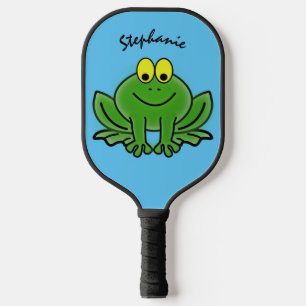 Raquette De Pickleball Cute Green Frog Design Pickleball Paddle