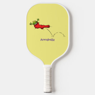 Raquette De Pickleball Cute grenouille dans une chaussette rouge saut de 