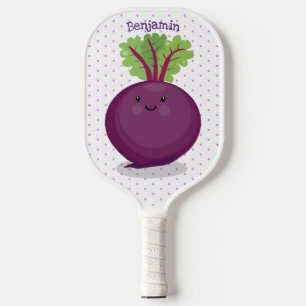 Raquette De Pickleball Cute happy beet root kitchen cartoon illustration