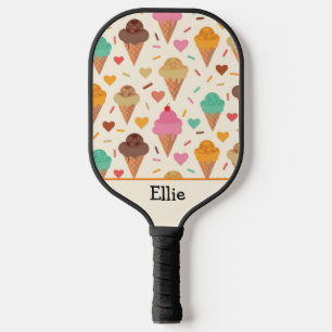 Raquette De Pickleball Cute Ice Cream Motif Personnalisé