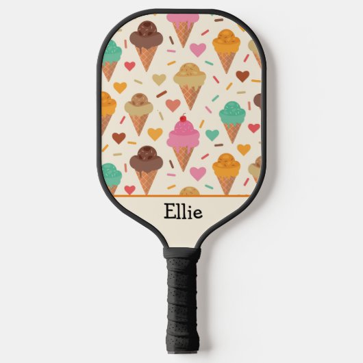 Raquette De Pickleball Cute Ice Cream Motif Personnalisé (Recto)
