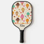 Raquette De Pickleball Cute Ice Cream Motif Personnalisé (Verso)