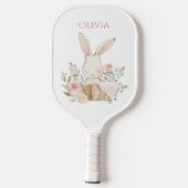 Raquette De Pickleball Cute lapin de lapin personnalisé en panier (Verso)